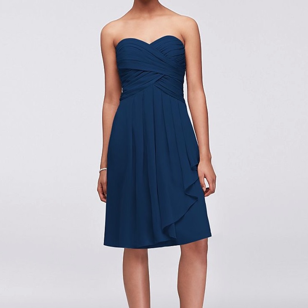 David Bridal’s Crinkle Chiffon with Front Cascade